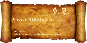 Vavra Nikoletta névjegykártya